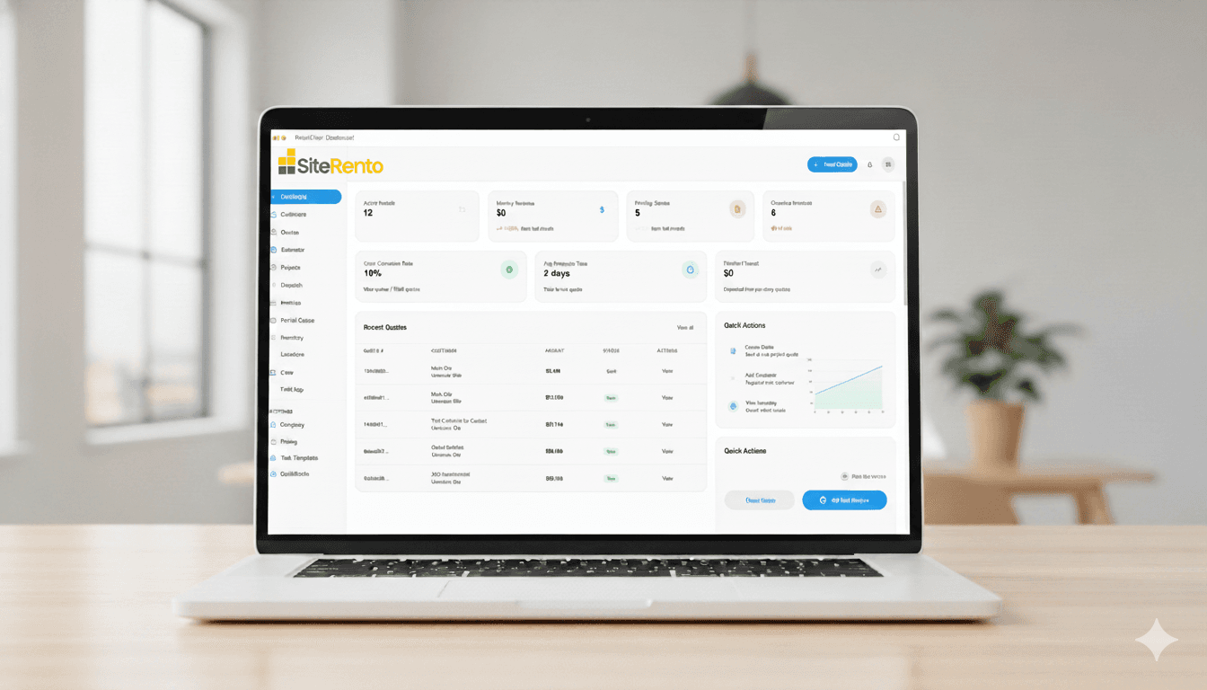 SiteRento dashboard preview